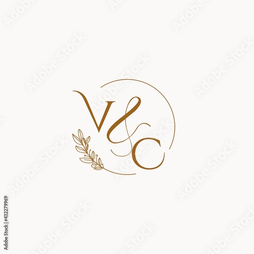VC initial wedding monogram logo