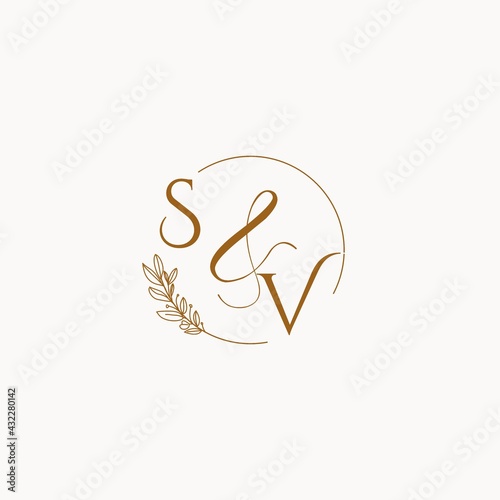 SV initial wedding monogram logo