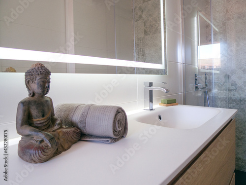 Minimalist modern bathroom (detail)