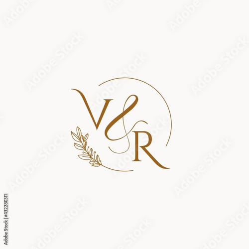 VR initial wedding monogram logo
