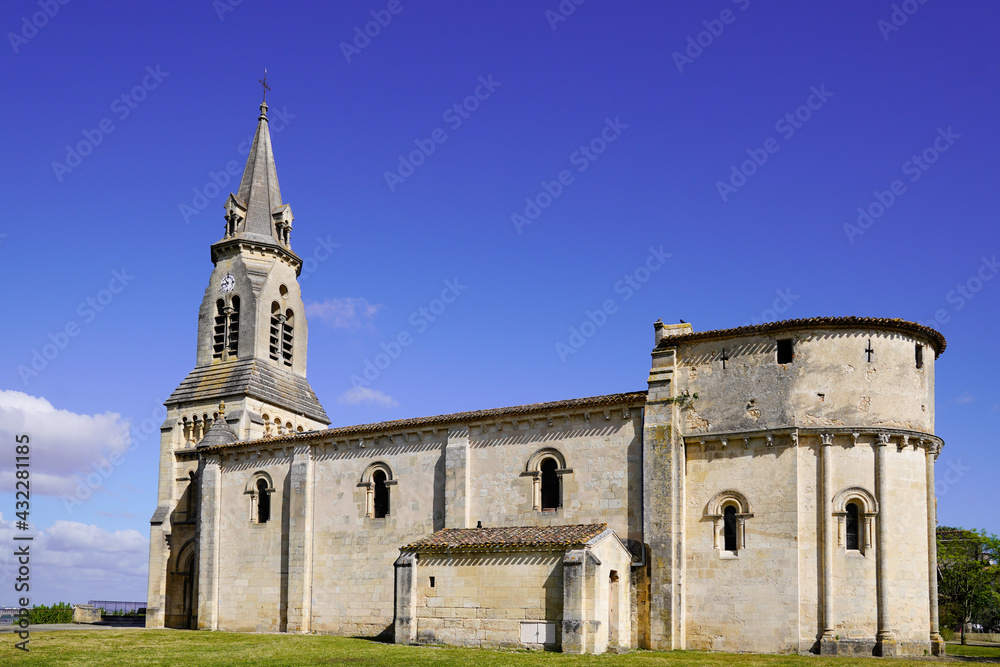 Bouliac church view near Bordeaux region in France