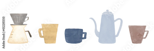 カフェ　コーヒー　手描きイラスト