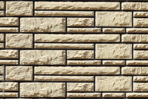 Texture imitation of natural stone using decorative tiles 