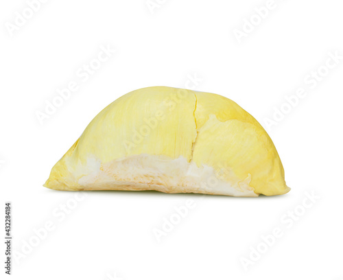Gold yellow  durian is a fruit that has been referred to as the king of fruits of South East Asia, With a unique and unique scent. Durian isolated on white background. clipping path.

