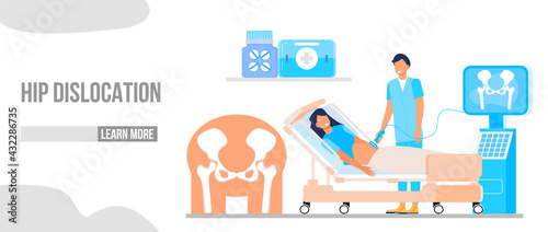 Rheumatoid arthritis of the foot. Tiny doctors treat rheumatism, osteoarthritis, make ultrasound, x ray. World arthritis day in October. Flat concept vector for landing page, banner