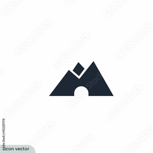 cave icon vector illustration logo template