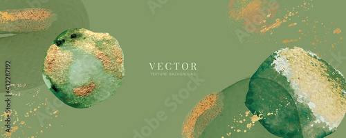 minimal water color background in pink with golden metallic texture 