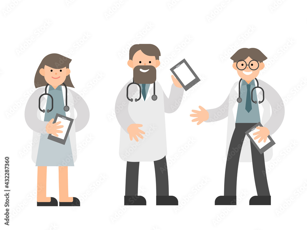 Doctors team. Medical staff doctor, group of doctor. Isolated vector. Doctors team. Medical staff doctor, group of doctor. Isolated vector.