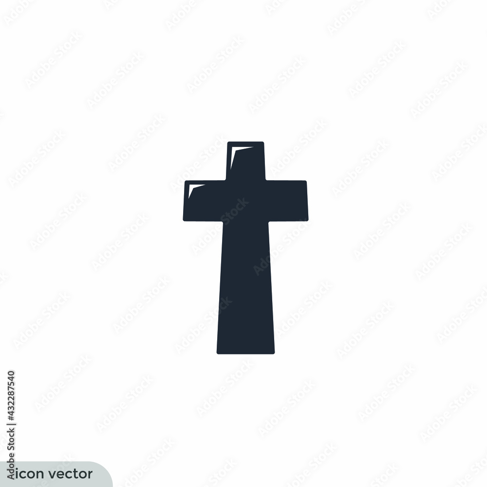 white cross on black background