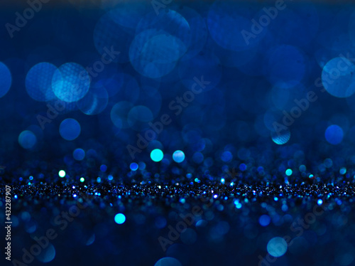 Defocused abstract blue lights background . bokeh lights. concept.
