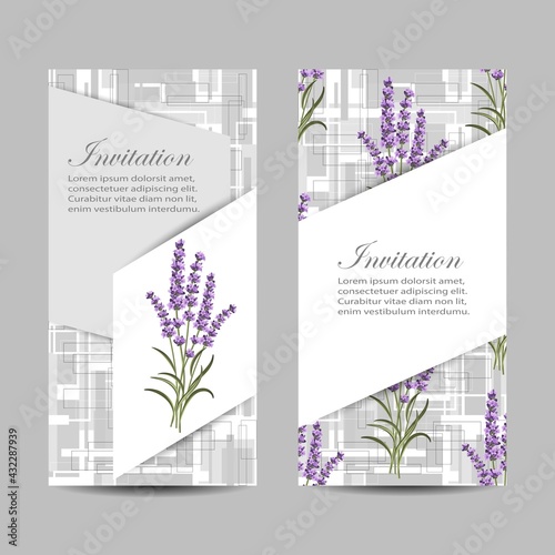 Set of the banners with beautiful flowers