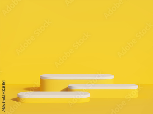 3D rendered podium for your product showcase. Vector blank illustration.