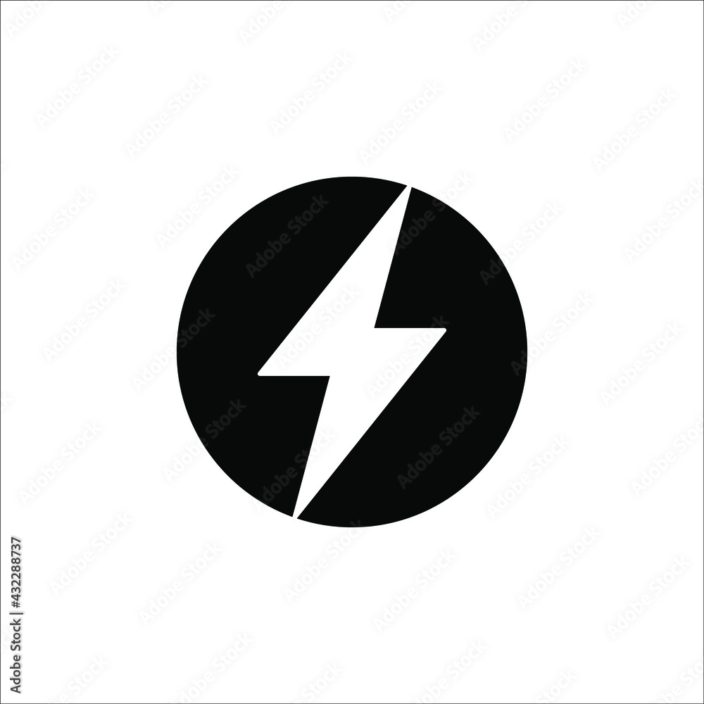 Lightning, electric power vector logo design element. Energy and thunder electricity symbol concept. Lightning bolt sign in the circle on white background. Lightning, electric power vector logo design element. Energy and thunder electricity symbol concept. Lightning bolt sign in the circle on white background.