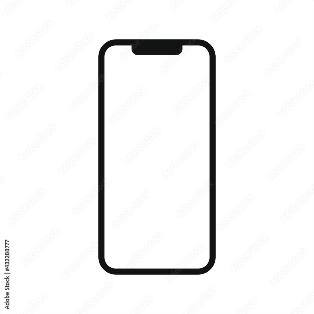 phone vector icon with blank white screen isolated on white background. color editable phone vector icon with blank white screen isolated on white background. color editable