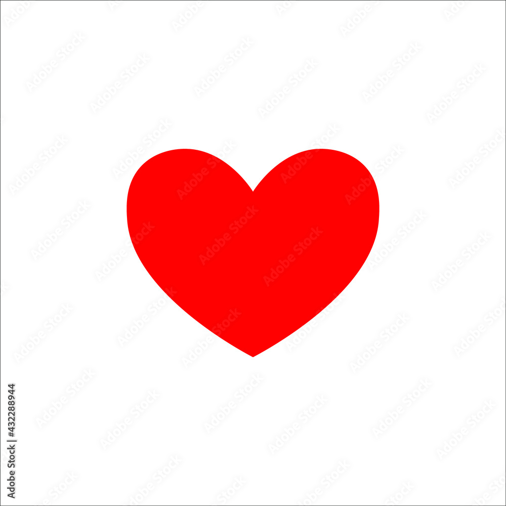 Romantic Heart Icon vector flat design in trendy style for Marriage Celebration on white background