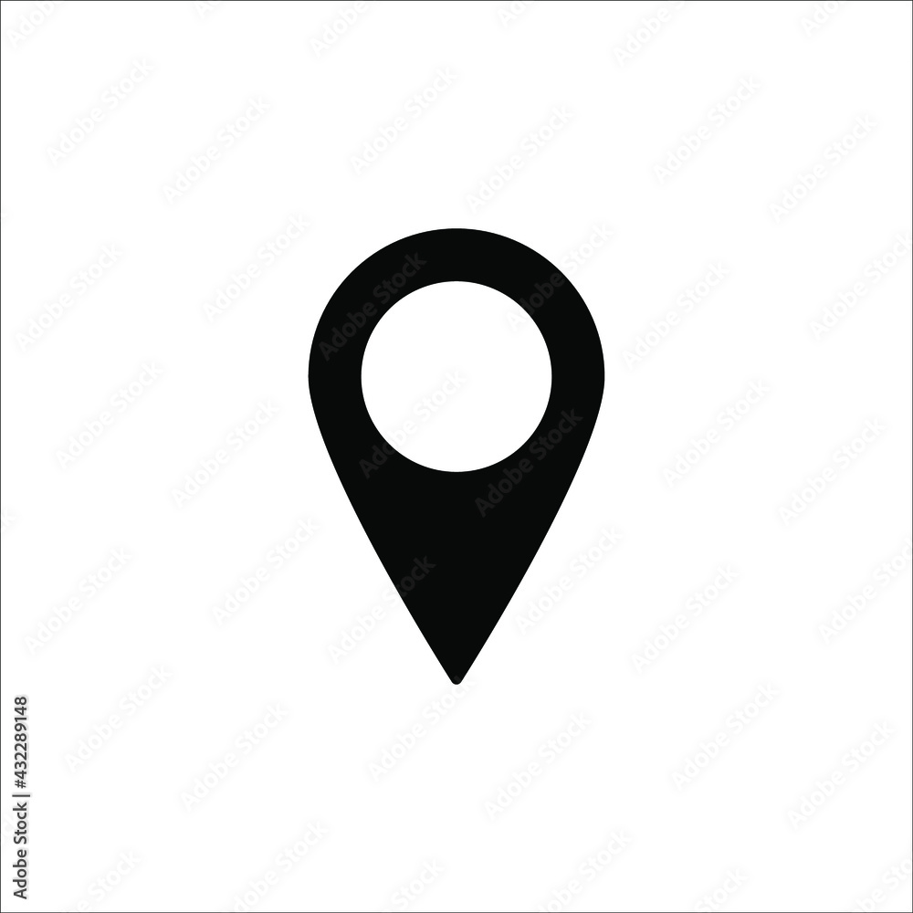 Map pin icon, pointer symbol, location marker sign, black isolated on white background, color editable eps 10 Map pin icon, pointer symbol, location marker sign, black isolated on white background, color editable eps 10