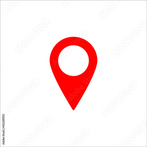 Map pin icon, pointer symbol, location marker sign, black isolated on white background, color editable eps 10