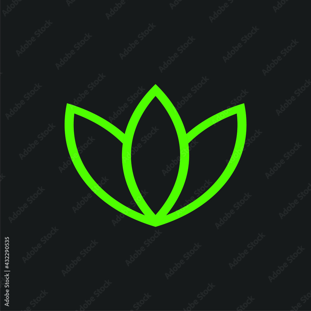 Obraz premium simple outline icon of leaves and flowers