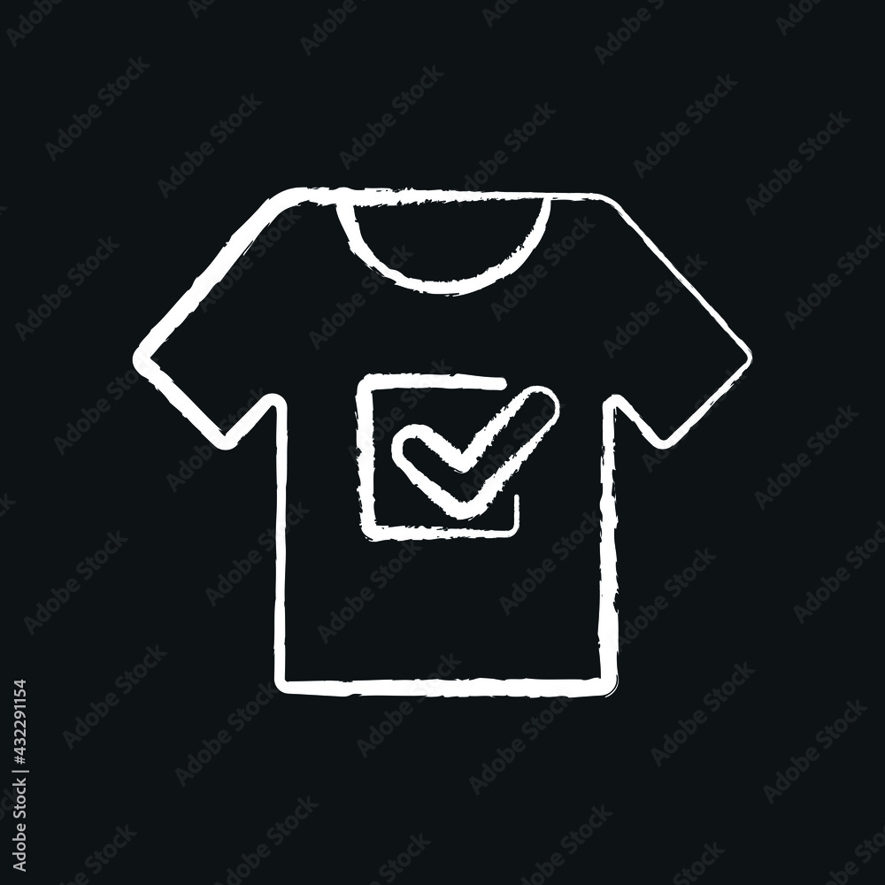 Political agitation on T-shirts chalk icon. Voting, poll. Customizable illustration. Vector isolated outline drawing. Political agitation on T-shirts chalk icon. Voting, poll. Customizable illustration. Vector isolated outline drawing.