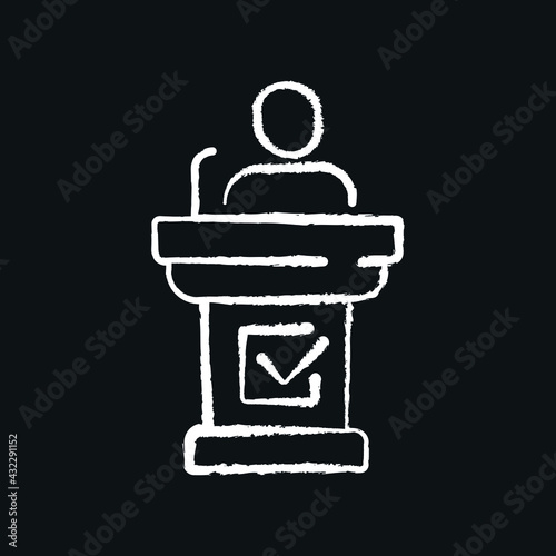 Nominee chalk icon. Voting, poll. Customizable illustration. Vector isolated outline drawing.