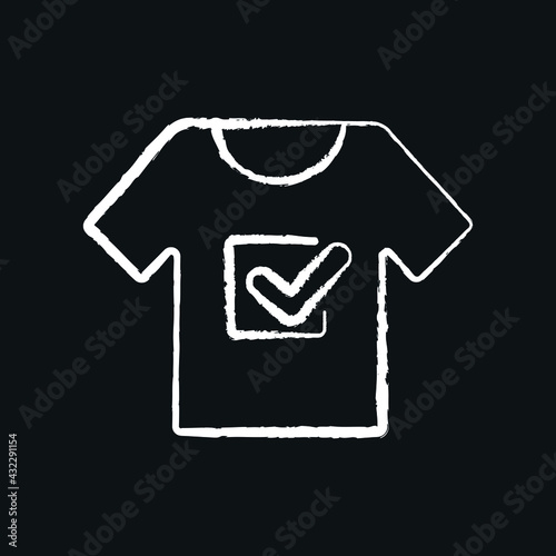 Political agitation on T-shirts chalk icon. Voting, poll. Customizable illustration. Vector isolated outline drawing.