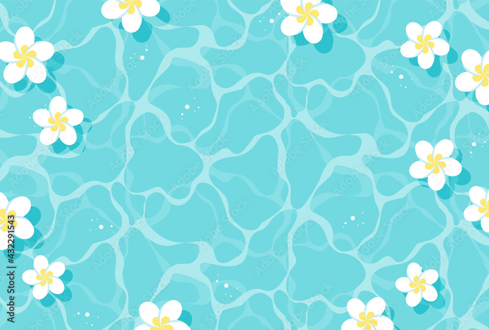 vector background with plumeria flowers floating in water for banners, cards, flyers, social media wallpapers, etc.