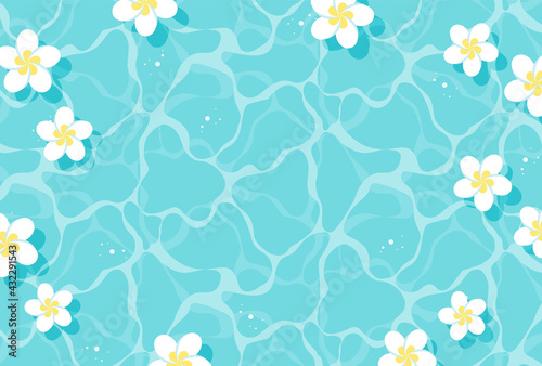 vector background with plumeria flowers floating in water for banners, cards, flyers, social media wallpapers, etc.