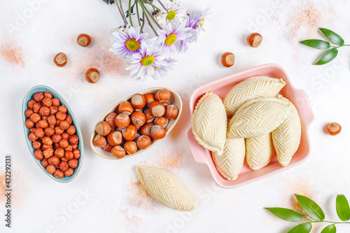 Traditional Azerbaijan holiday Novruz sweets shekerburas. photo