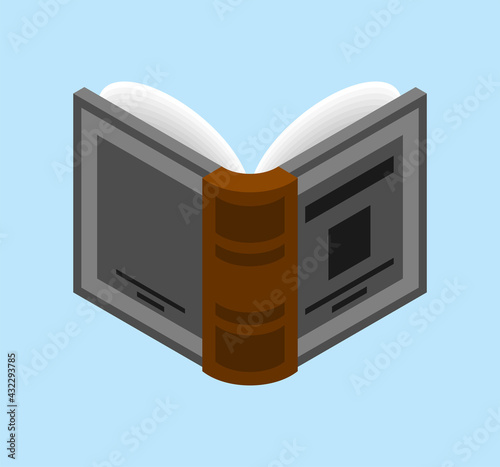 Back Open book isolated. vector illustration