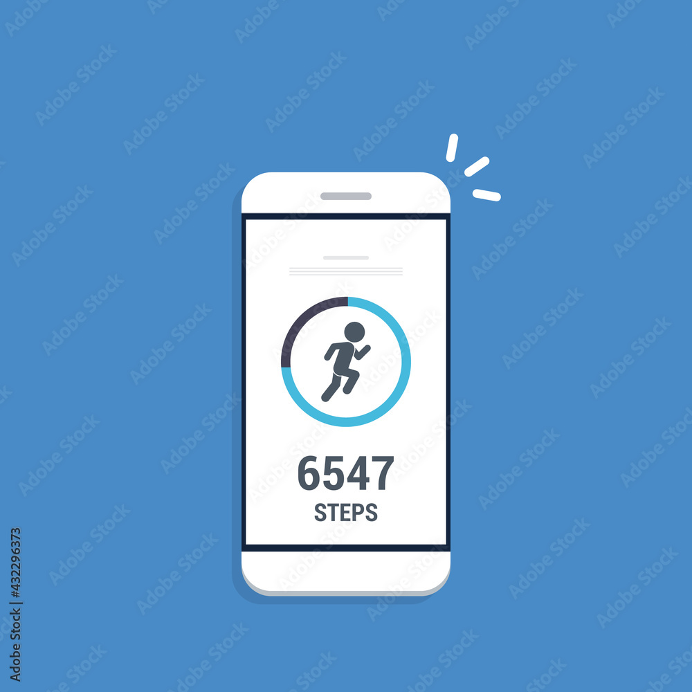 Fitness tracking app on mobile phone. Run tracker, walk steps counter. Fitness tracking app on mobile phone. Run tracker, walk steps counter.