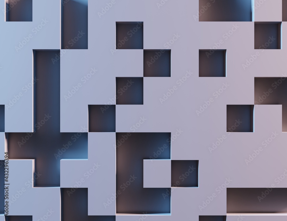 Abstract background with a random cube blocks. 3D rendering. Abstract background with a random cube blocks. 3D rendering.