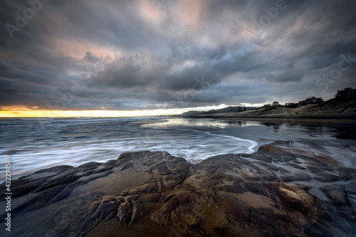 Muriwai Beach Auckland New Zealand Dramatic Sunset © michael