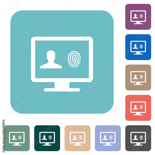 Criminal background check rounded square flat icons
