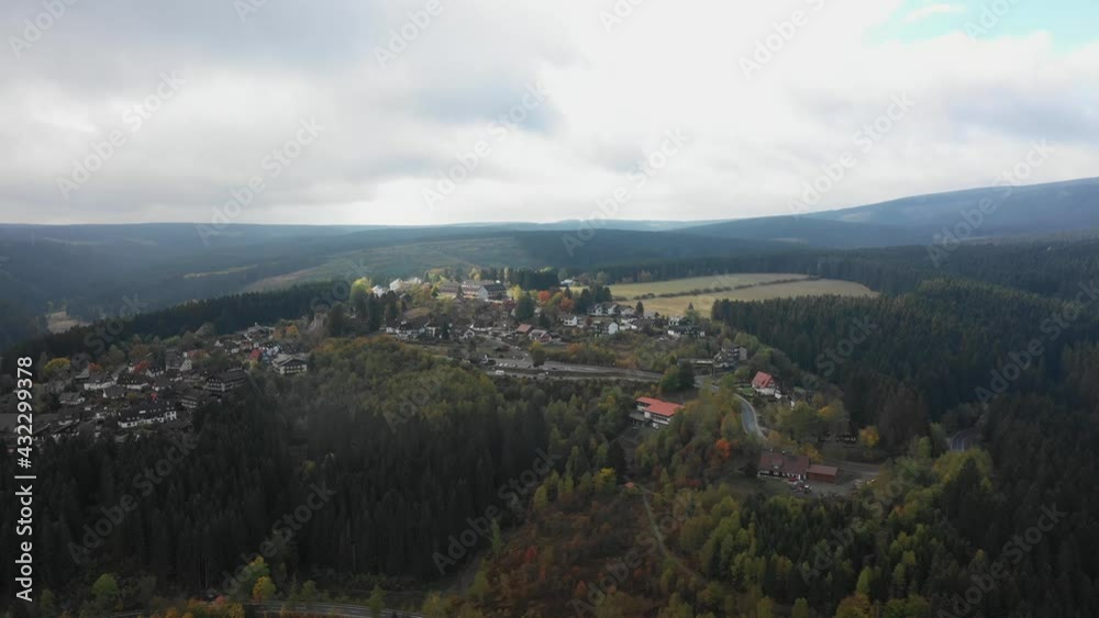 Clausthal-Zellerfeld - Flight over a village in Germany. Drone footage Clausthal-Zellerfeld - Flight over a village in Germany. Drone footage