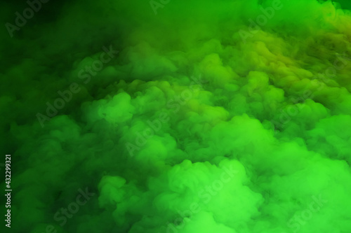 Thick green smoke. The green smoke from the bomb explosions appears as a cloud background.
