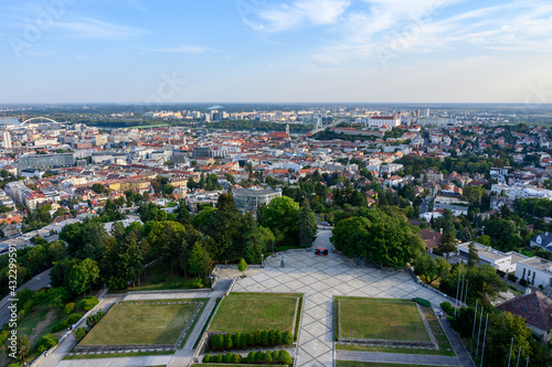 Bratislava, Slovakia. 2020-09-21. The landscape of Bratislava as seen from the Slavín monument. 