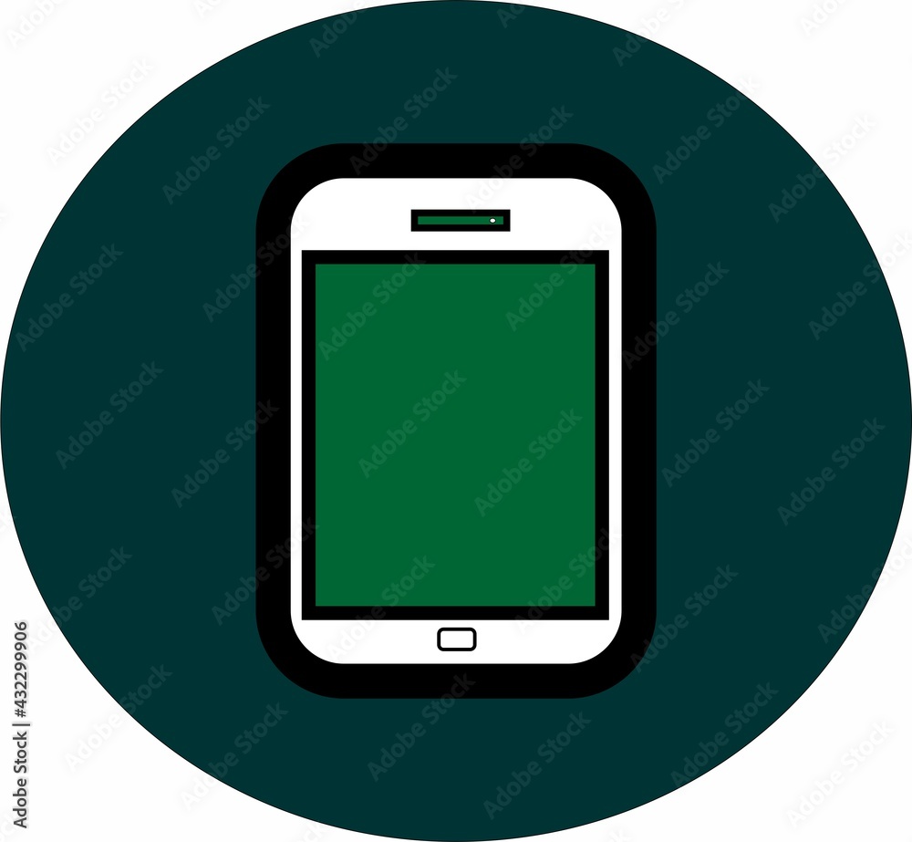 Mobile icon with the green background Mobile icon with the green background