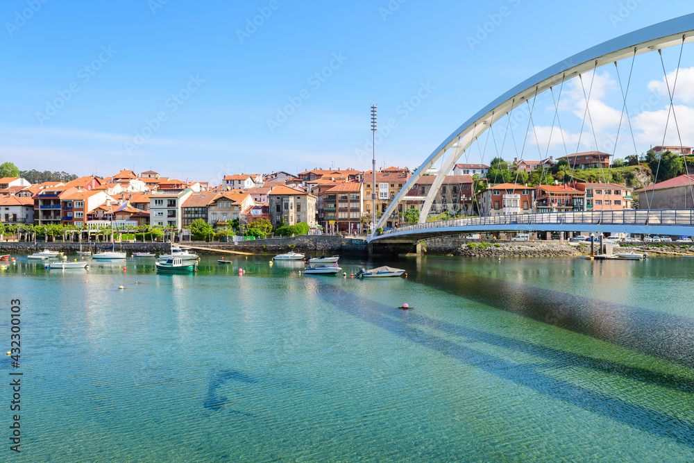 views of plentzia harbor in basque country, Spain