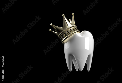 Fototapeta Naklejka Na Ścianę i Meble -  Dental King model of premolar tooth 3D Rendering.