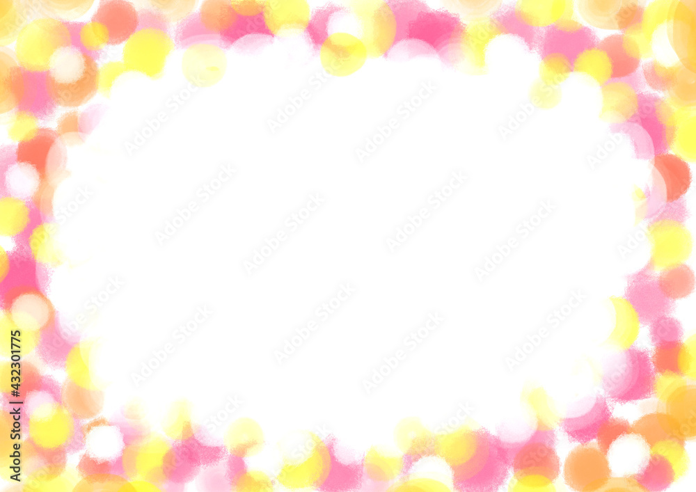 カラフルなパステルラインのスクエアフレーム・Square frame with colorful pastel lines