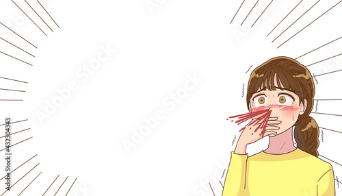 尊さのあまり鼻血を噴出する女性