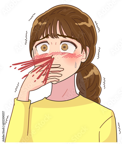 尊さのあまり鼻血を噴出する女性