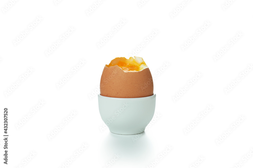 Tasty boiled egg isolated on white background Tasty boiled egg isolated on white background