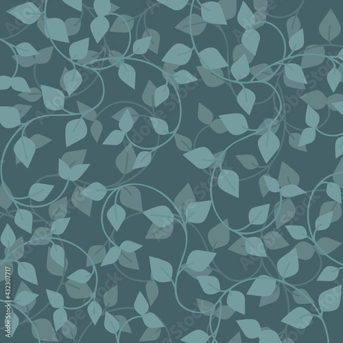 Background material with the image of densely growing leaves