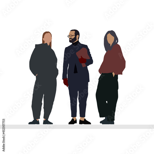 Crowd people set. Flat illustrated people set - Vector. 
