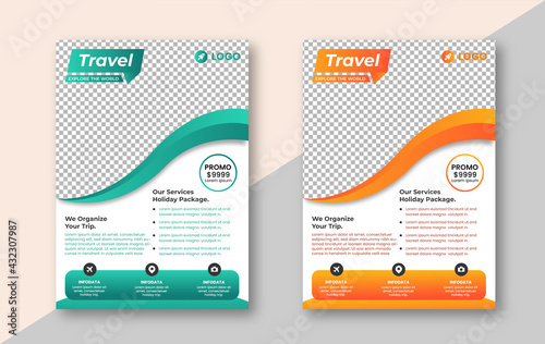 Travel sale flyer template design