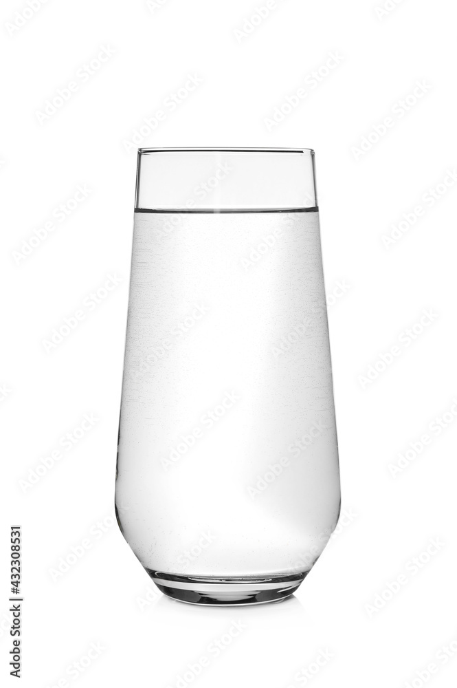 Glass of fresh water on white background Glass of fresh water on white background