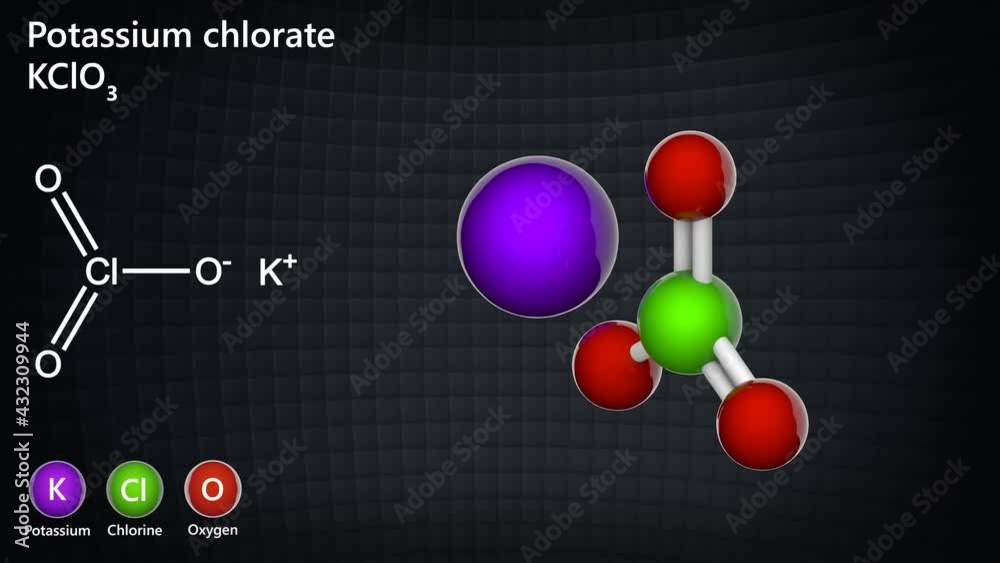 Potassium Chlorate Kclo3 Or Clko3 It Is Used As A Disinfectant In Explosives And Fireworks