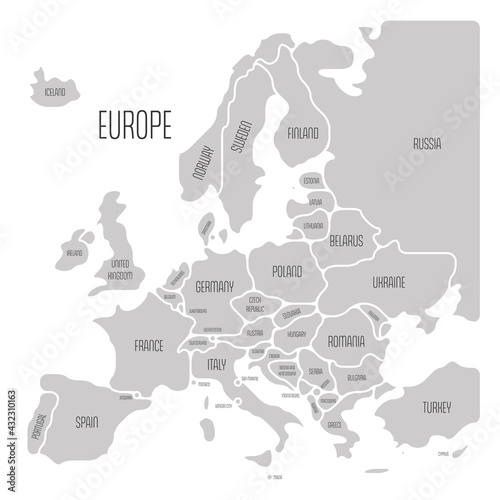 Simplified smooth map of Europe