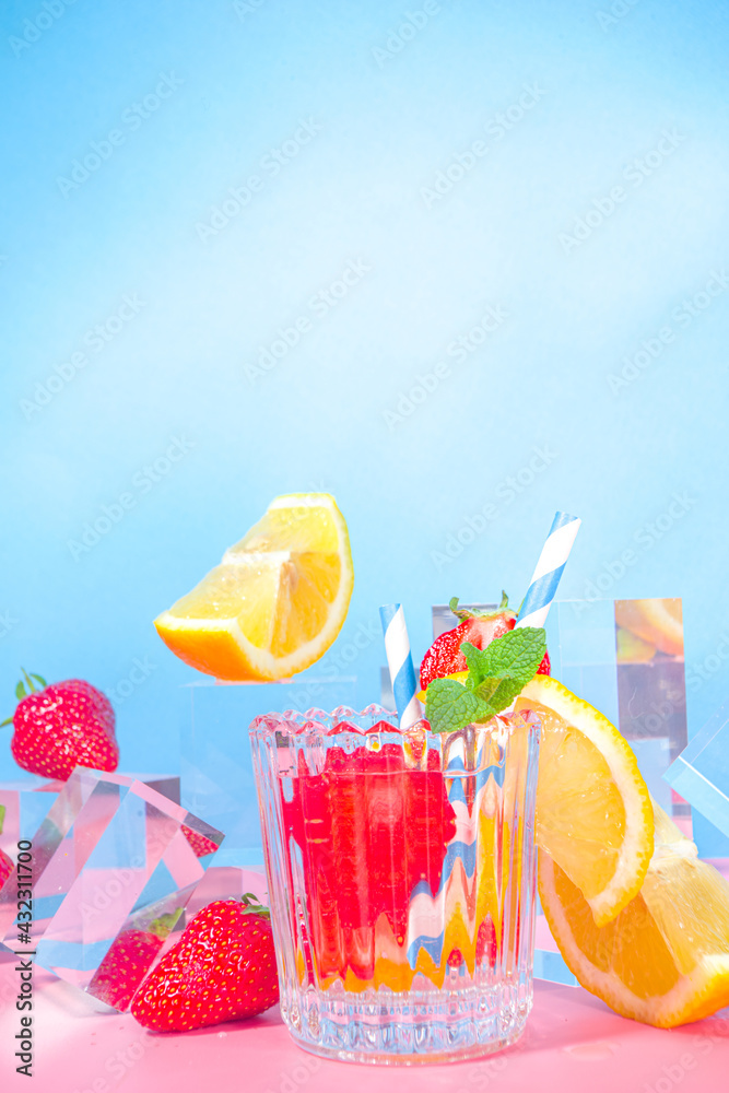 Summer bright lemonade - obrazy, fototapety, plakaty 